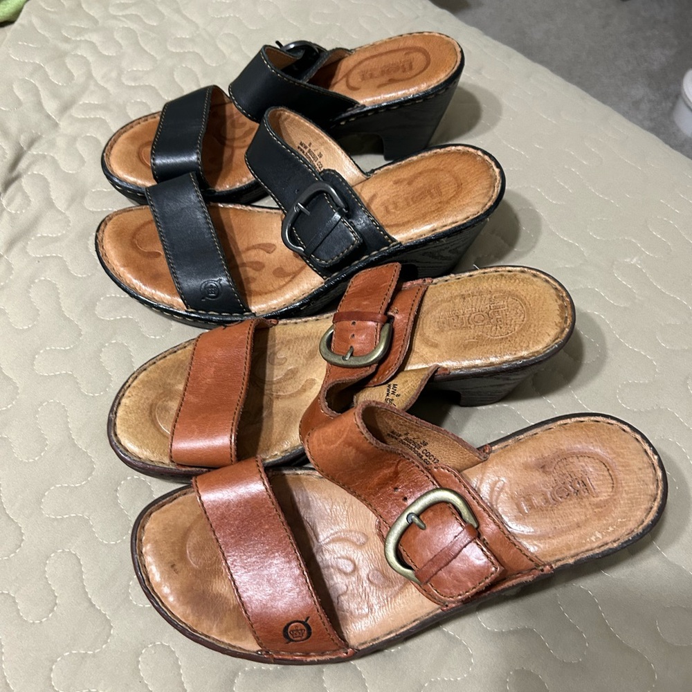 Born leather sandle. Two pair size 8